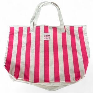 Summer Fridays Vibrant Pink and Cream Tote
